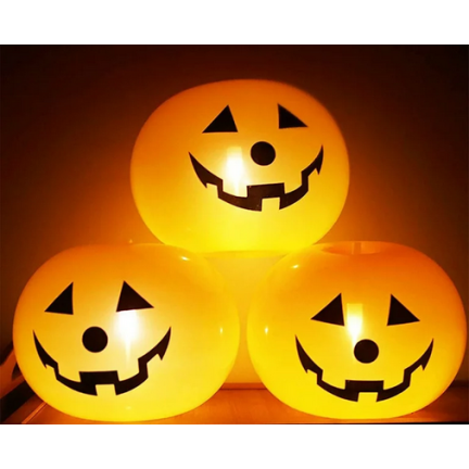TG74159 HALLOWEEN BALLONS LED 5PC KÜRBISSE LEUCHTENDE ORANGE DEKORATIONEN