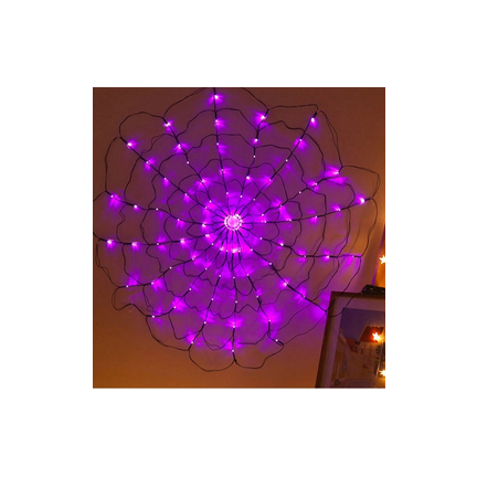 TG73019-2 SPINNENNETZ 70 LED KÜNSTLICHE HALLOWEEN LICHTER VIOLETT