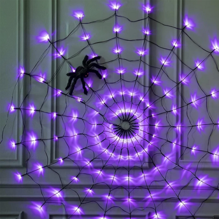 TG73019-2 SPINNENNETZ 70 LED KÜNSTLICHE HALLOWEEN LICHTER VIOLETT