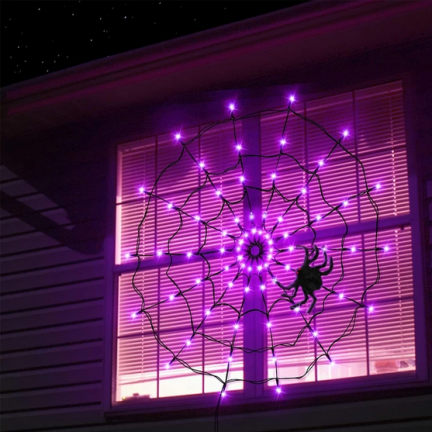 TG73019-2 SPINNENNETZ 70 LED KÜNSTLICHE HALLOWEEN LICHTER VIOLETT