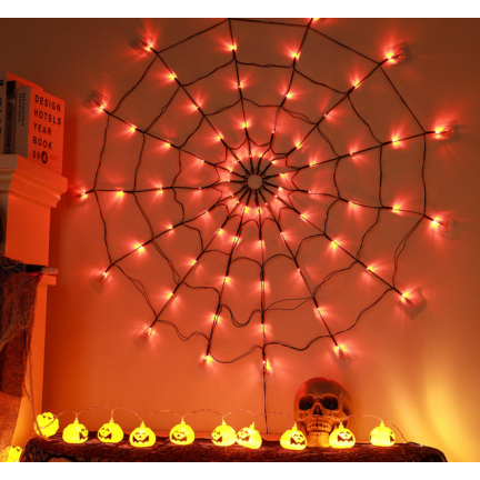 TG73019-1 PAVUČINA 70 VEDLA UMĚLÁ HALLOWEEN SVĚTLA ORANŽOVÁ