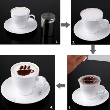 TG66809 SCHABLONEN FÜR DIE DEKORATION KAFFEE KUCHEN DESSERTS 16PCS LATTE CAPPUCCINO