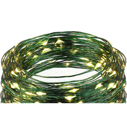 TG73524-2 GRÜNER DRAHT WEIHNACHTSBAUM LICHTER 40LED WARMES LICHT BATTERIEBETRIEBEN