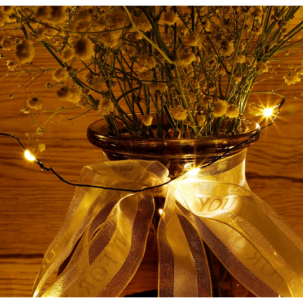 TG73524-2 GRÜNER DRAHT WEIHNACHTSBAUM LICHTER 40LED WARMES LICHT BATTERIEBETRIEBEN