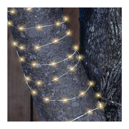 Lichterketten, solar garten, draht 100 LED warm