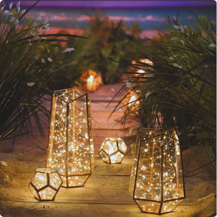 Lichterketten, solar garten, draht 100 LED warm