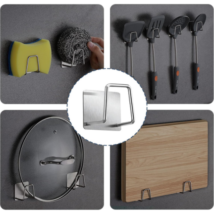 TG80426-2 DŘEZOVÝ ORGANIZÉR NA HOUBIČKY KUCHYŇSKÝ VĚŠÁK OCELOVÁ STŘÍBRNÁ RUKOJEŤ