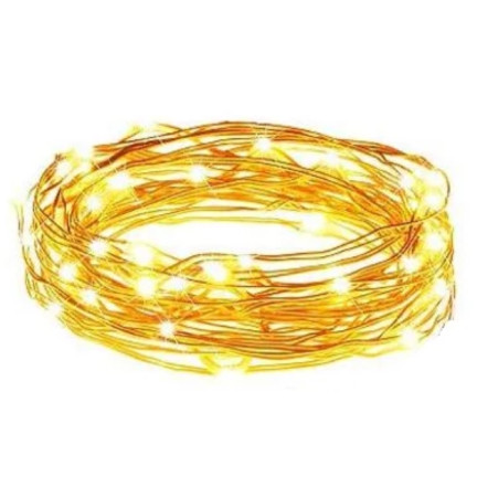 TG66259-2 Weihnachtsbaumbeleuchtung an einer Schnur 10 LED GIRLAND LIGHTS Warmweiß Batterien