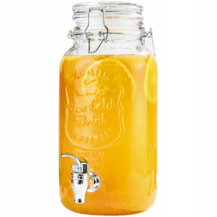 Jug with a spout, Lemonade jug with a dispenser, glass, 4 L