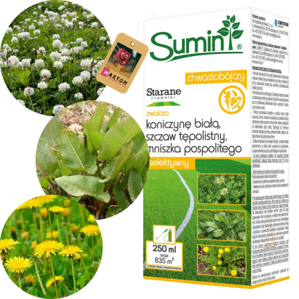SUM29 for well-maintained lawns, controls weeds in the lawn, weed killer 250 ml, for dandelions