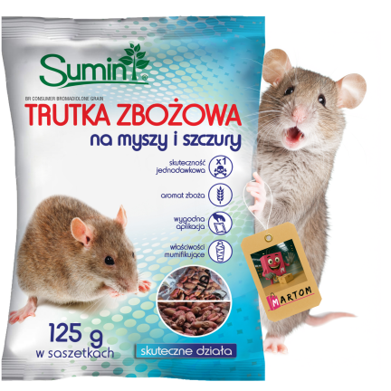 SUM57 Rodent Bait (Mice and Rats) – Grain-Based Sumin 29 ppm, 125 g