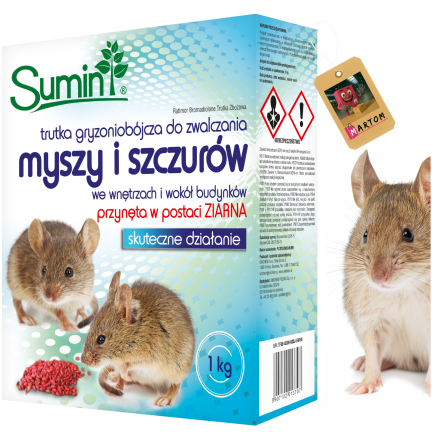 SUM59 Sumin Rodenticide for Mice and Rats, Grain-Based, 1 kg