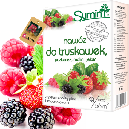 SUM77 Sumin Fertilizer for Strawberries, Wild Strawberries, Raspberries, and Blackberries, Optimal Formula, 1 kg