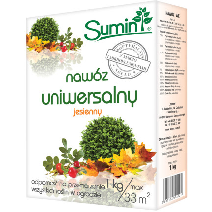 SUM70 SUMIN UNIVERZÁLNÍ PODZIMNÍ HNOJIVO 1KG OPTIMÁLNÍ SLOŽENÍ