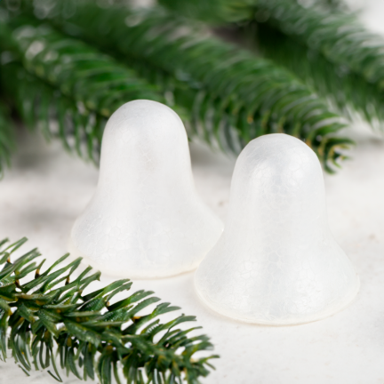 TG26226 STYROPIAN BELLS 2pcs 10CM Weihnachtsbaumglocke aus Polystyrol zum Dekorieren