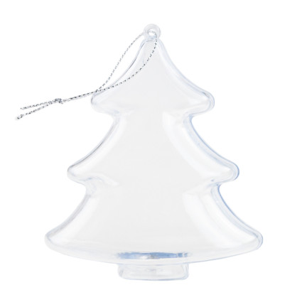 TG38741-BN Acryl-Weihnachtsbaum Decoupage faltbar transparent 10CM Anhänger