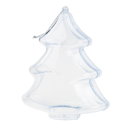 TG38741-BN Acryl-Weihnachtsbaum Decoupage faltbar transparent 10CM Anhänger