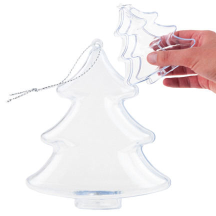 TG38741-BN Acryl-Weihnachtsbaum Decoupage faltbar transparent 10CM Anhänger