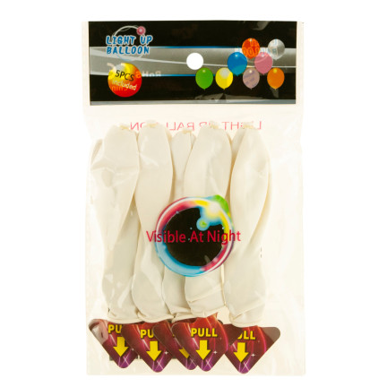 TG41913-1B FÜHRTE BELEUCHTETE BALLONS 5PCS WEISS HOCHZEIT