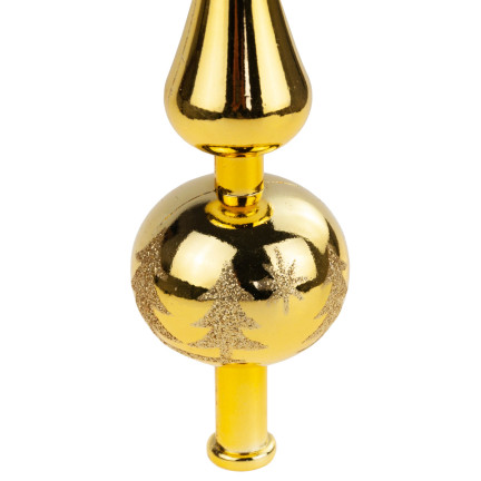 TG44026-2 Christbaumspitze GOLDEN Kugel Kugel UNBROKEN Glitzer Christbaumschmuck