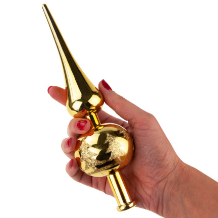 TG44026-2 Christbaumspitze GOLDEN Kugel Kugel UNBROKEN Glitzer Christbaumschmuck