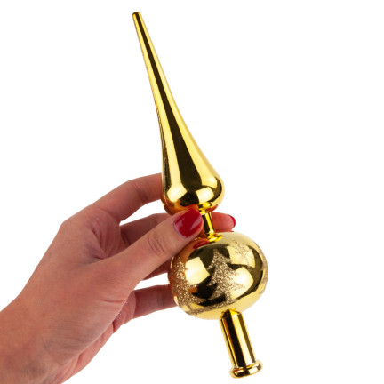 TG44026-2 Christbaumspitze GOLDEN Kugel Kugel UNBROKEN Glitzer Christbaumschmuck