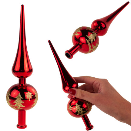 TG44026-3 CHOCOLINA TOP HAPPY TUBE ROTE Kugel UNLACKED DROKE Christbaumschmuck