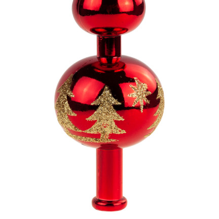 TG44026-3 CHOCOLINA TOP HAPPY TUBE ROTE Kugel UNLACKED DROKE Christbaumschmuck