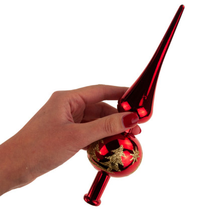 TG44026-3 CHOCOLINA TOP HAPPY TUBE ROTE Kugel UNLACKED DROKE Christbaumschmuck