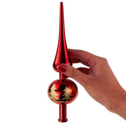 TG44026-3 CHOCOLINA TOP HAPPY TUBE ROTE Kugel UNLACKED DROKE Christbaumschmuck