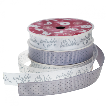 TG44384S DEKORATIVES VERPACKUNGSBAND 3SET silber Weihnachten
