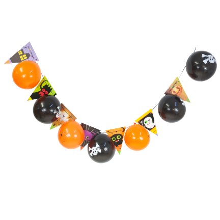 TG44472 HALLOWEEN GIRLANDE MIT BALLONS DEKORATION GROSS 3M