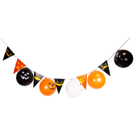 TG44472 HALLOWEEN GIRLANDE MIT BALLONS DEKORATION GROSS 3M