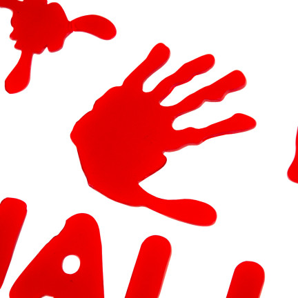 TG44529 HALLOWEEN FENSTERDEKORATION BLUT SCHRIFTZUG