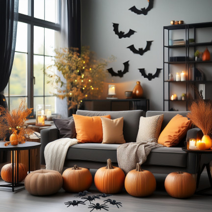 TG44534 HALLOWEEN PAVOUCI 4KS DEKORACE VELKÉ STRAŠIDELNÉ
