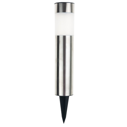 TG45633 Solar Garden Lamp, LED Stake Light, Solar Ground Post, Stainless Steel, Silver