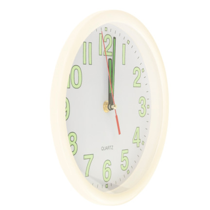 TG48015-1 FLUORESZIERENDE, IM DUNKELN LEUCHTENDE WANDUHR WEISS