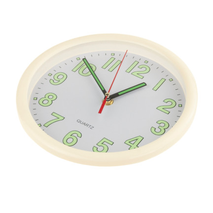 TG48015-1 FLUORESZIERENDE, IM DUNKELN LEUCHTENDE WANDUHR WEISS