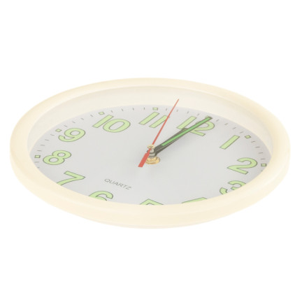 TG48015-1 FLUORESZIERENDE, IM DUNKELN LEUCHTENDE WANDUHR WEISS