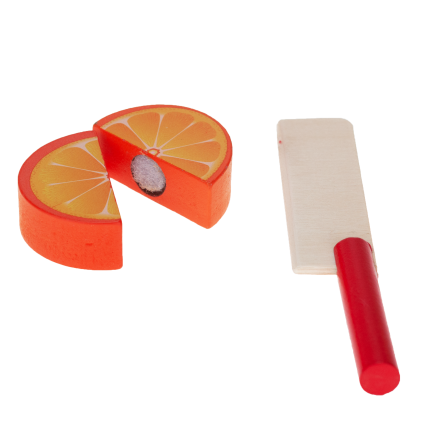 TG50016 Wooden fruit slicer with Velcro, knife, and cutting board
