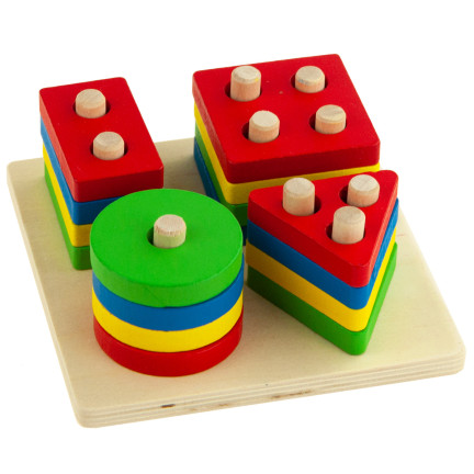 TG50018 Wooden Shape Sorter Toy Building Blocks Puzzle