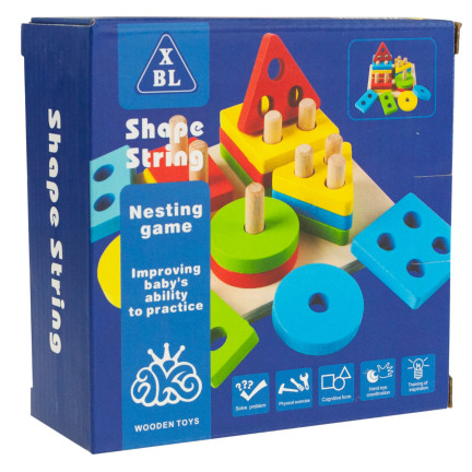 TG50018 Wooden Shape Sorter Toy Building Blocks Puzzle
