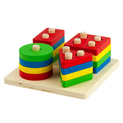 TG50018 Wooden Shape Sorter Toy Building Blocks Puzzle