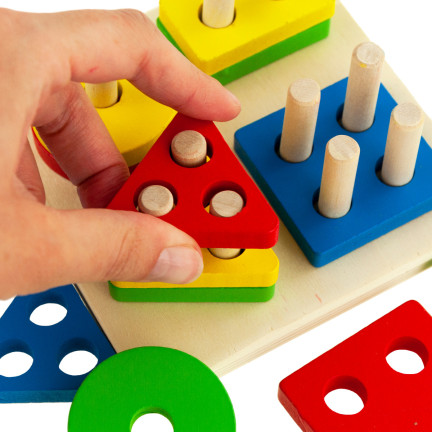 TG50018 Wooden Shape Sorter Toy Building Blocks Puzzle
