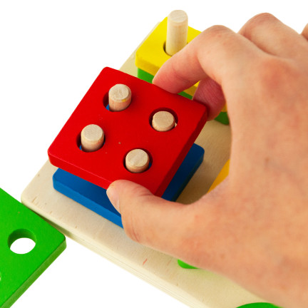 TG50018 Wooden Shape Sorter Toy Building Blocks Puzzle