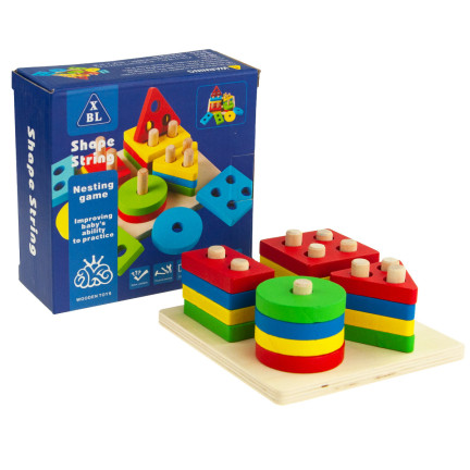 TG50018 Wooden Shape Sorter Toy Building Blocks Puzzle