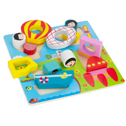 TG50027 puzzle dřevěné stavebnice hospodářských zvířat