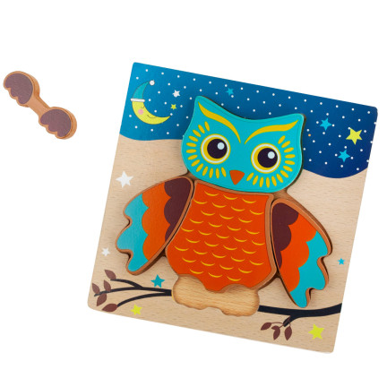TG50029 DŘEVĚNÉ PUZZLE SOVY VZDĚLÁVACÍ ZVÍŘE