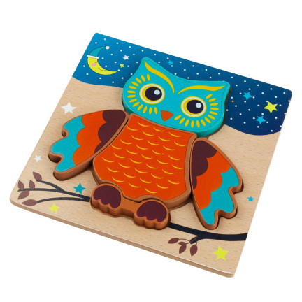 TG50029 DŘEVĚNÉ PUZZLE SOVY VZDĚLÁVACÍ ZVÍŘE