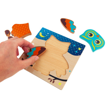TG50029 DŘEVĚNÉ PUZZLE SOVY VZDĚLÁVACÍ ZVÍŘE